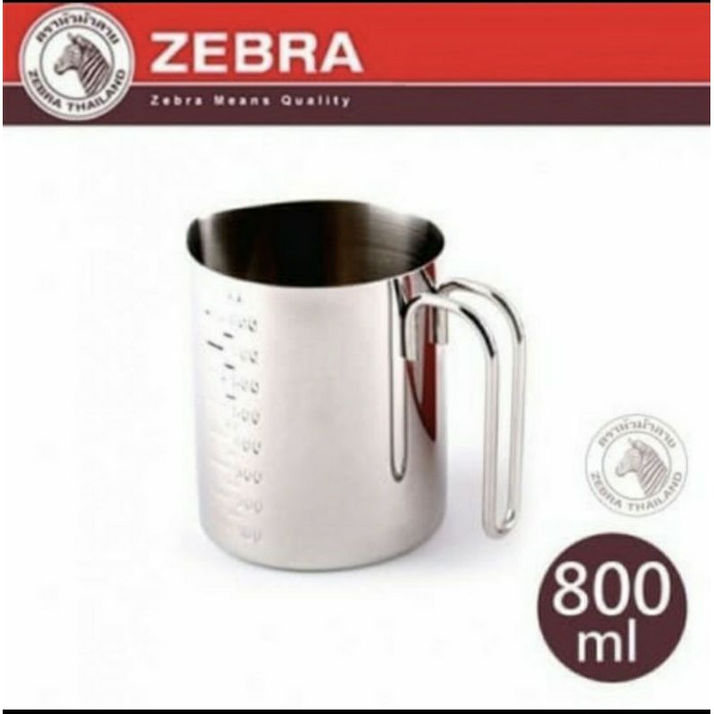 gelas ukur ZEBRA 800 ml stainless stell 112590 - cangkir takar