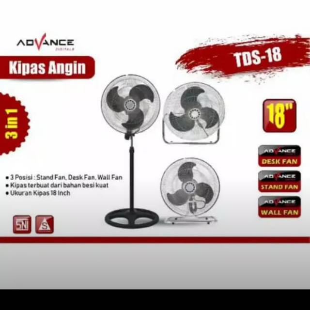 terlaris !!! kipas tornado 18&quot; 3in1 3 in 1 TDS-18 Kipas angin tornado advance tds 18 3 in 1