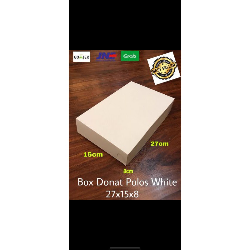 

2// Box donat Polos Putih Bahan Ivory 210 gsm27x15x8 MIN20PCS
