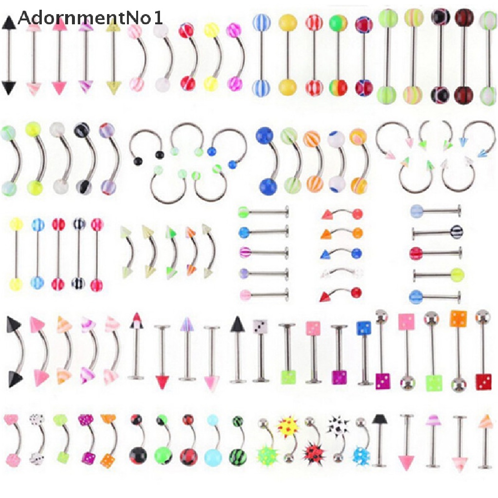 [AdornmentNo1] 105PCS Wholesale Bulk lots Body Piercing Eyebrow Jewelry Belly Tongue Bar Ring [new]