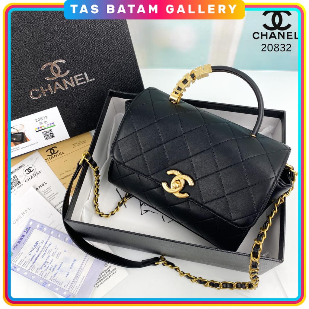 TAS CHANEL Mini Flap Bag with Top Handle #20832 Impor