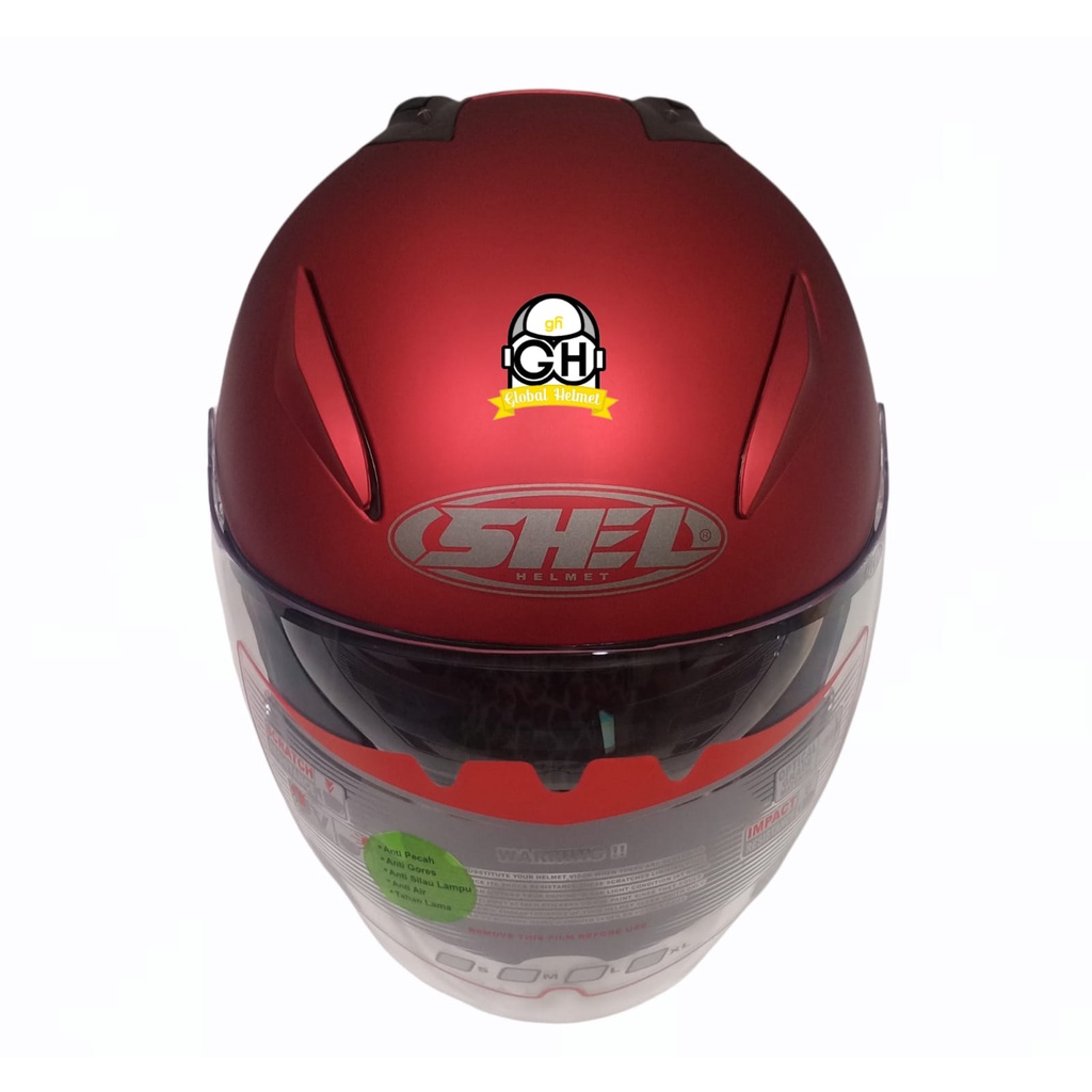 Helm Shell Rover Solid Candy Red Doff Doff Helm Shel Rover Solid Double Visor Original