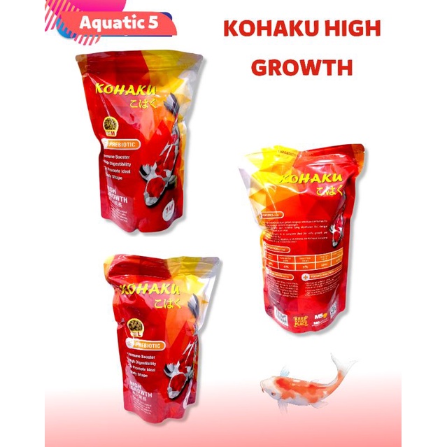 Makanan ikan koi KOHAKU HIGH GROWTH 1KG SIZE M, L