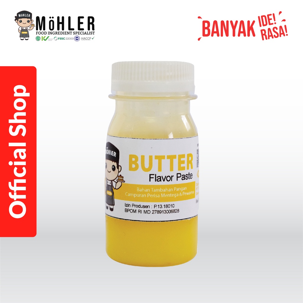 MOHLER Pasta perisa pewarna MENTEGA / BUTTER (KLIK KOMBO HEMAT UNTUK BELI 1 GRATIS 1)
