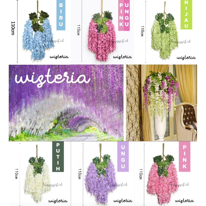 WISTERIA Bunga Hias Artifisial Dekor Wedding