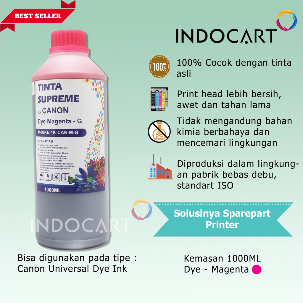 IndoCart Tinta Refill Canon PGI725 PGI750 PG88-Dye Ink-1kg