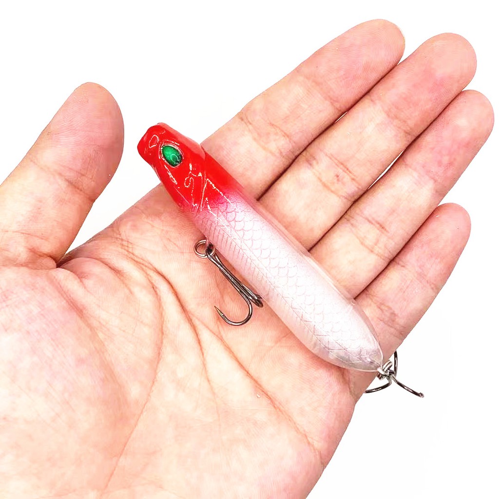 Shengyao 1Pcs New Popper Umpan Pancing Fishing Lure Minnow 8cm 12g Swimbait Bass Wobbler Kail Floating Bait Tackle