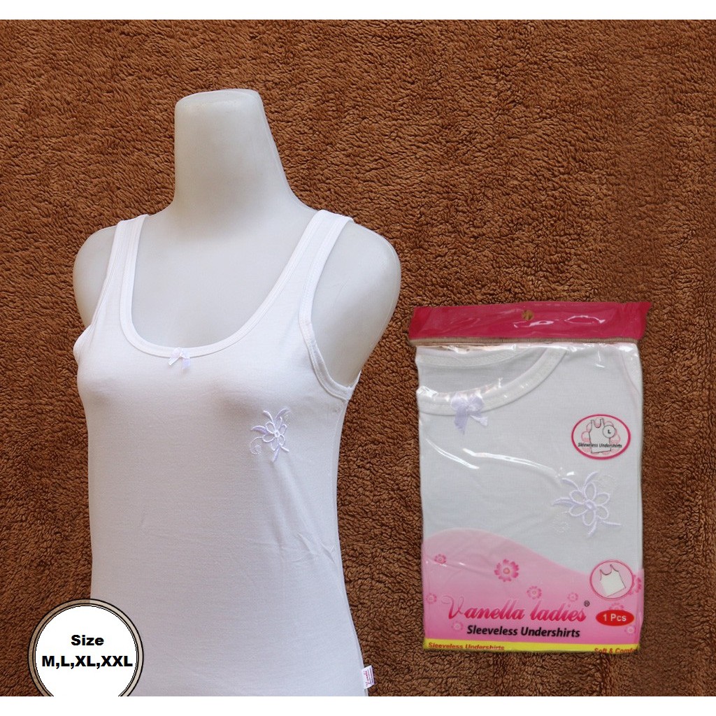 1 Pcs Tank Top Vanella Ladies - Tengtop Pakaian Dalam Wanita - Warna Putih