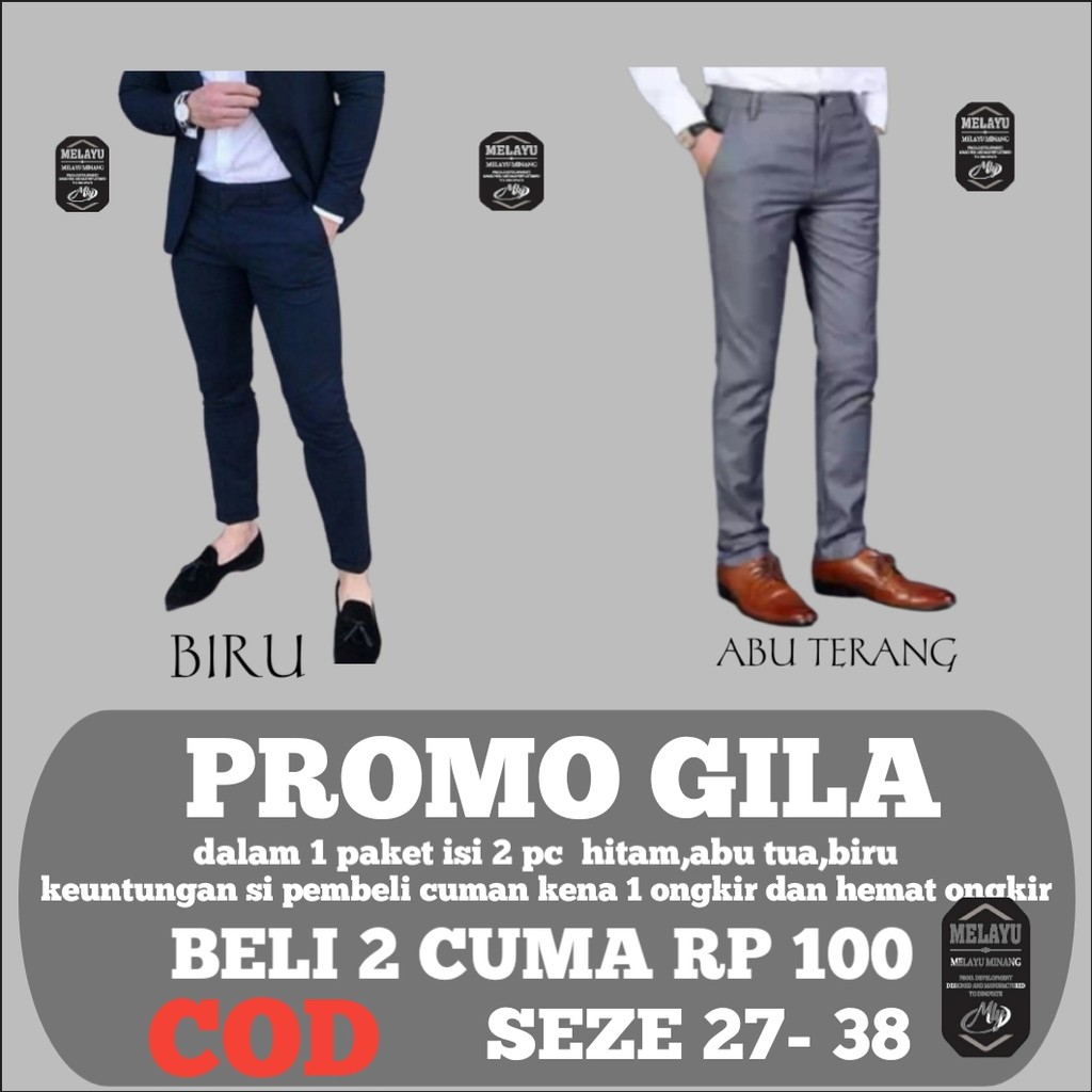 PROMO ISI 4 PC CELANA BAHAN | KERJA | FORMAL KANTOR | PANJANG | HITAM | DASAR PRIA SLIMFIT COD_