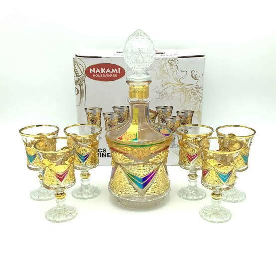 Nakami Drink Wine Set - Gelas dan Teko Kaca Set