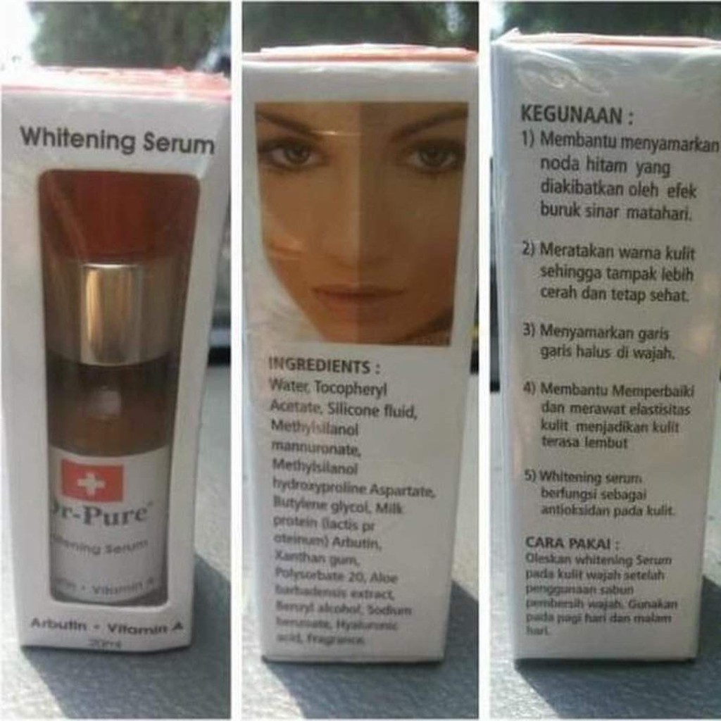 Dr Pure Whiteing Serum Arbutin Vitamin A 20 ml Serum Pemutih Wajah Mencerahkan Memutihkan Anti Flek