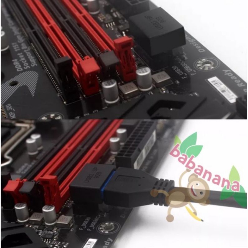 Adapter 20 pin elbow siku 90 derajat usb 3.0 type B