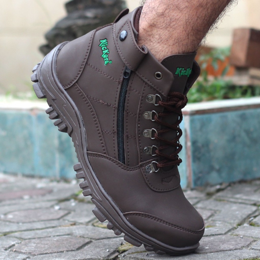 Sepatu safety boots Ujung Besi Pria Murah Kickers Morisey Safety Boots Muncak Gunung Terlaris