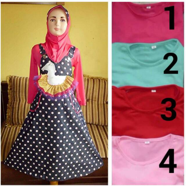 4 - 5 tahun, Baju Muslim Anak Perempuan Model Kodok