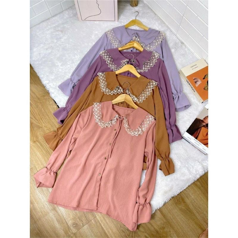 Kemeja Wanita Lengan Kerut Premium Murah Orisolofashion