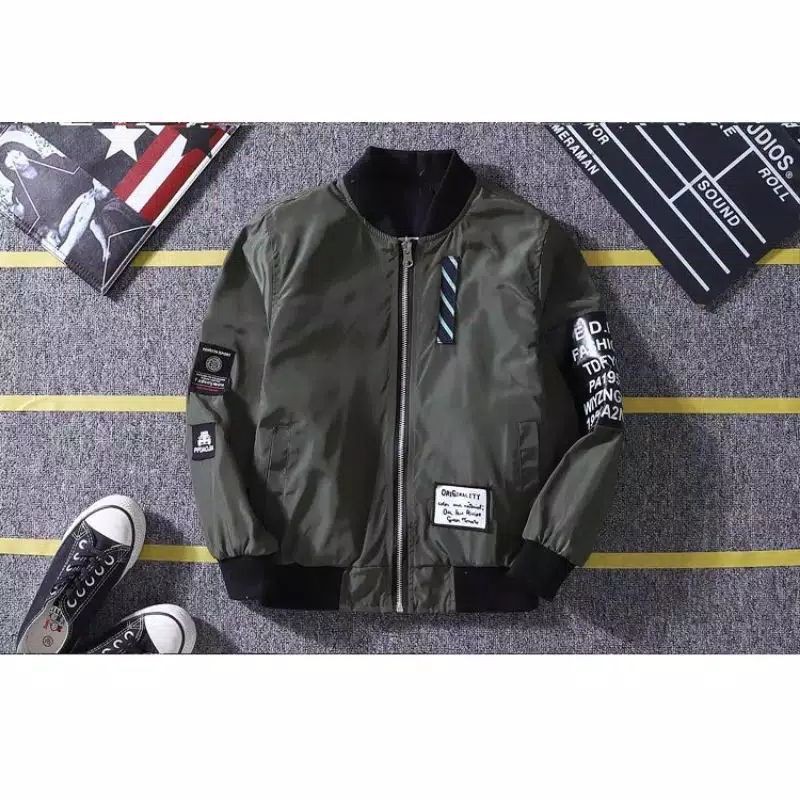 Jaket anak bomber STREETWEAR emblem jaket mantel anak bomber terbaru bomber