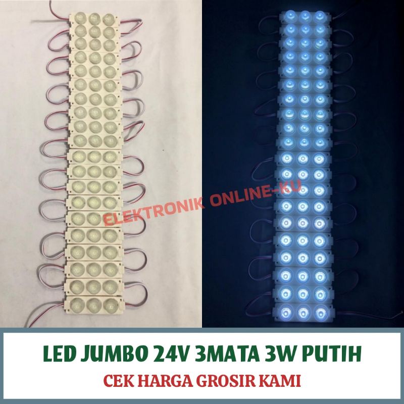 LAMPU LED JUMBO 24V 3MATA 3W PUTIH