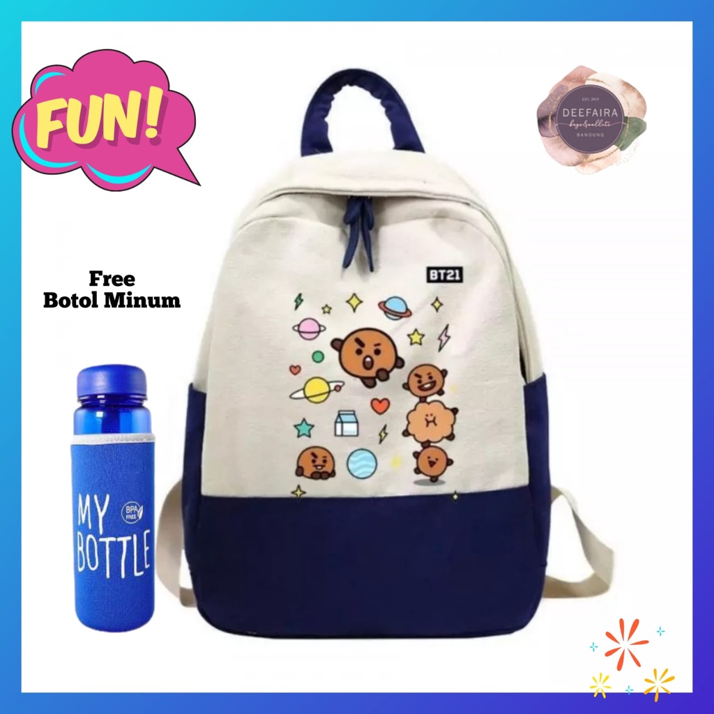 Tas Sekolah Anak Perempuan Motif Bte21 Lucu Free Botol Tas Ransel Anak Tk Dan Sd