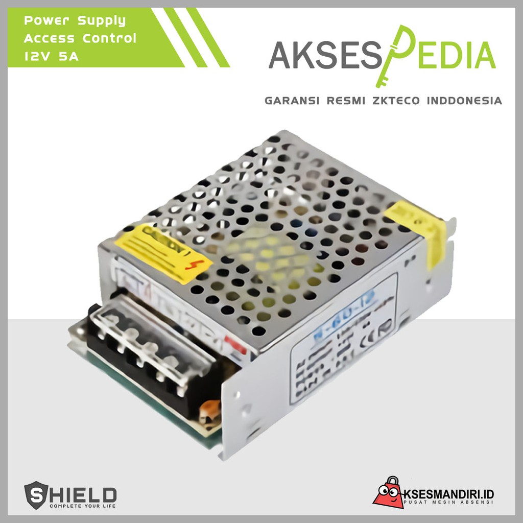 Box Power Supply dan Aki Fingerprint Mesin Absensi 12V 5A