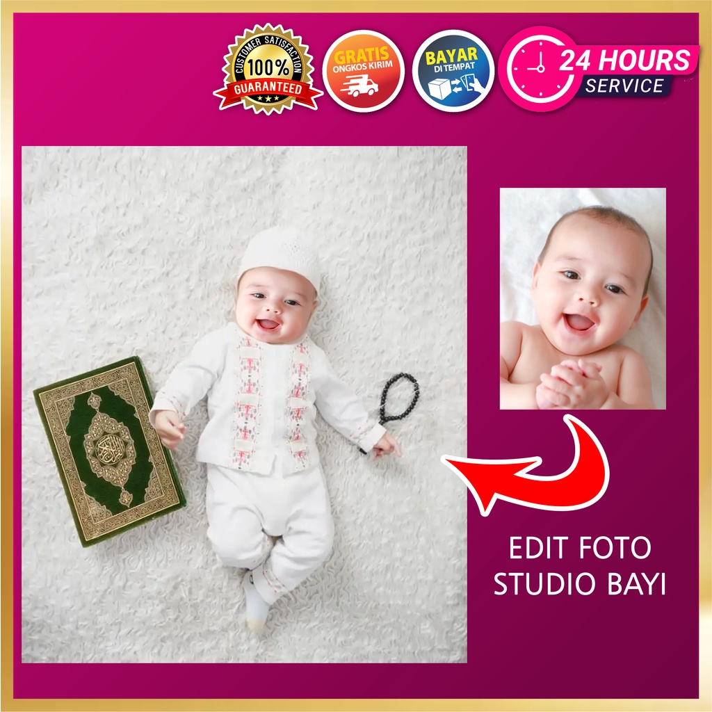 Jasa Edit Foto Bayi Ala Studio Baby newborn Muslim Adat