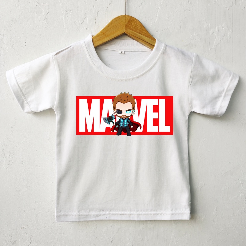 Kaos anak marvel superhero putih