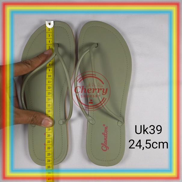 L1819-31JPS Sandal Jepit Cewek Tali Bulat Kecil Glanzton Sendal Wanita Jelly Doff Anti Air Hujan