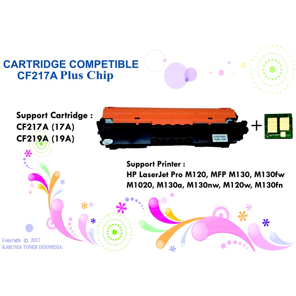 Compatible Cartridge Toner HP 17A CF217A + CHIP Printer HP M102a M130a