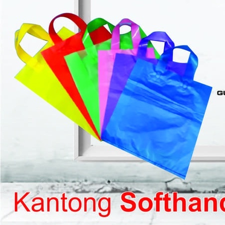 Tas Softhandle murah uk. 35x45 isi 25pcs/Plastik Packing warna/Shopping bag warna/Tas souvenir warna/handle souvenir/shopping bag handle murah