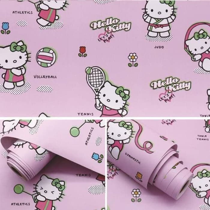 WALLPAPER HELLO KITTY SPORT UK: 45 CM X 9METER