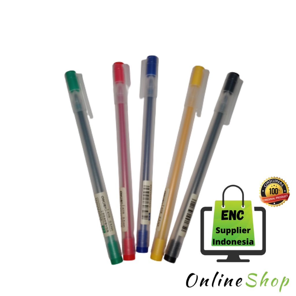 

deli 6 buah pen gel needlee tip 0.5mm bolpen A119 0.5 mm bolpoint 400m per 6 pcs - enc.sup