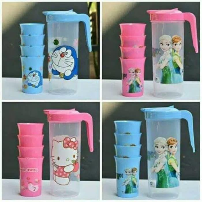 Unik Teko beranak karakter set teko karakter lucu dengan 4 gelas pitcher