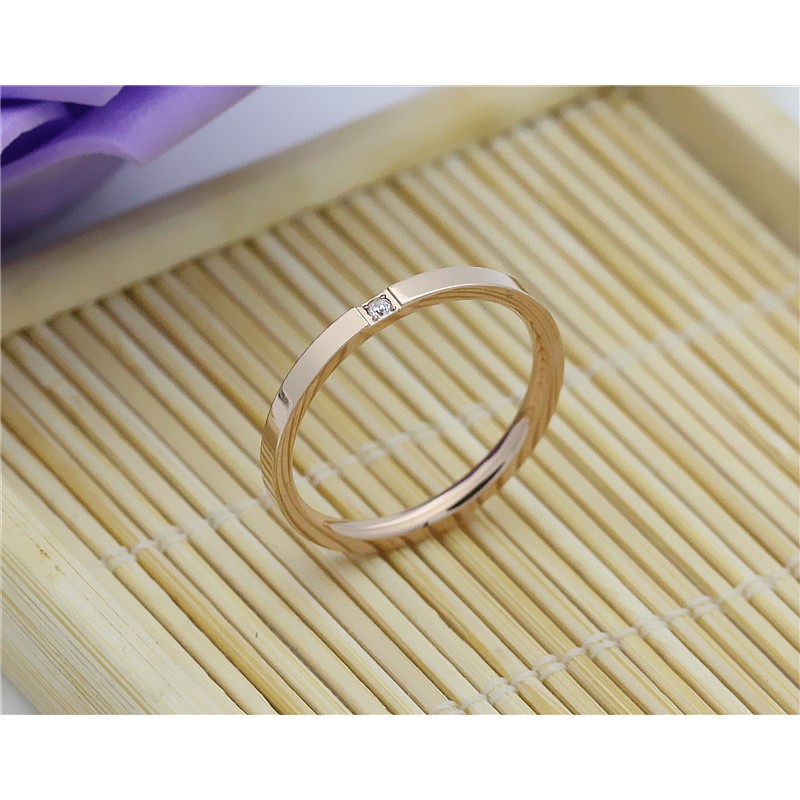 Cincin Titanium Mini Korea Wanita CK012 warna rose gold untuk cincin kawin nikah fashion set midi