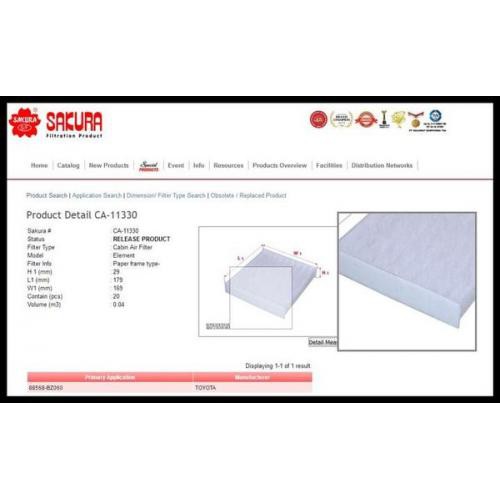 Cabin Filter AC Calya Sigra Sirion Filter kabin SAKURA CA-11330