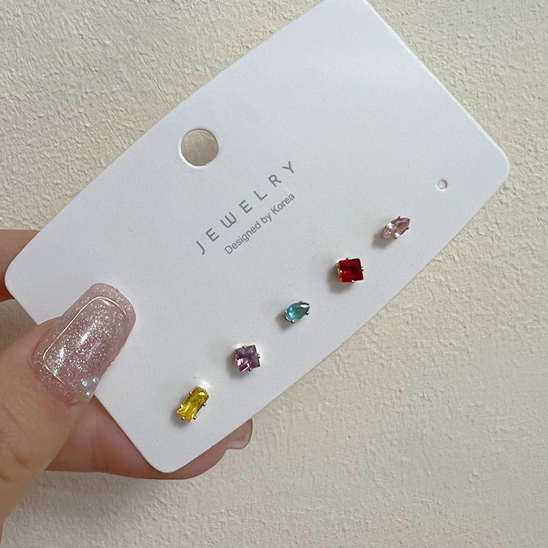 Set Anting Stud 925 Silver Needle Bentuk Hati Aksen Mutiara Zircon Gaya Korea Untuk Wanita