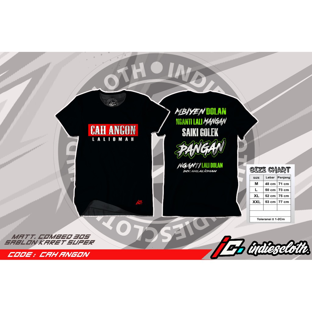 Kaos Kata Kata Cah Angon Shopee Indonesia