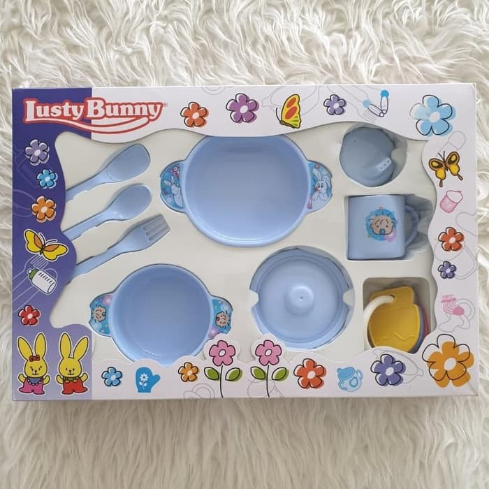 Paket Hemat MPASI 5 in 1 Perlengkapan Makan Bayi Feeding Gift Set Alat Makan Bayi Lusty Bunny