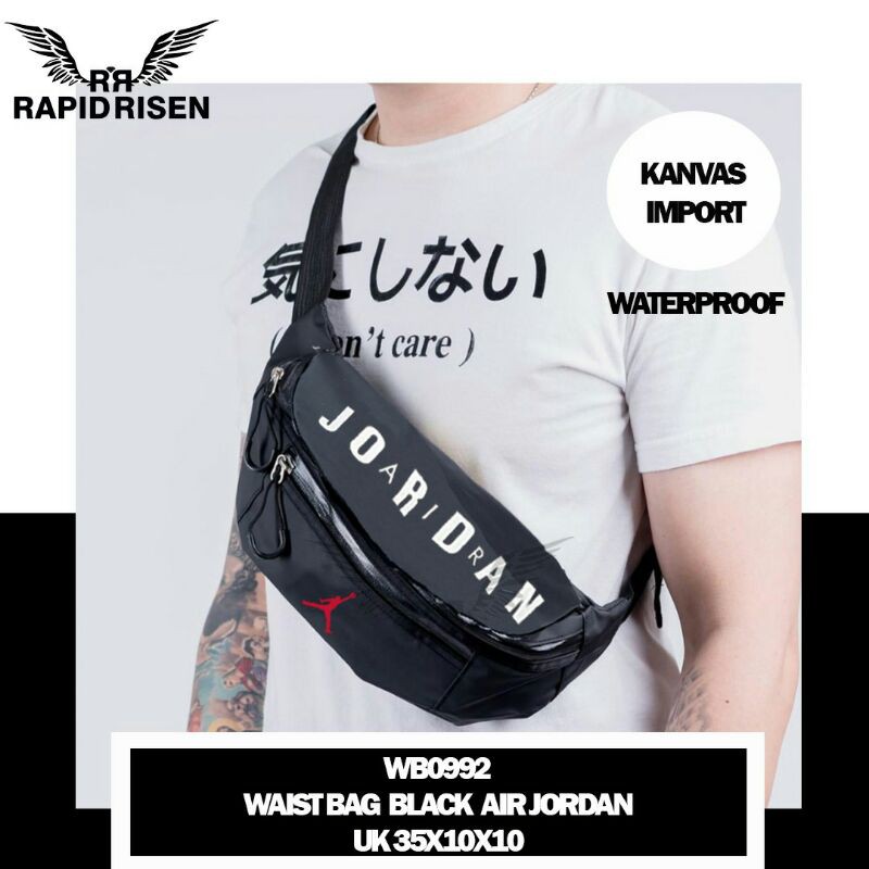 Waistbag Jordan Waterproof Cowok Import Best Grade Tas Selempang Pria Import Tas Pinggang Cowok