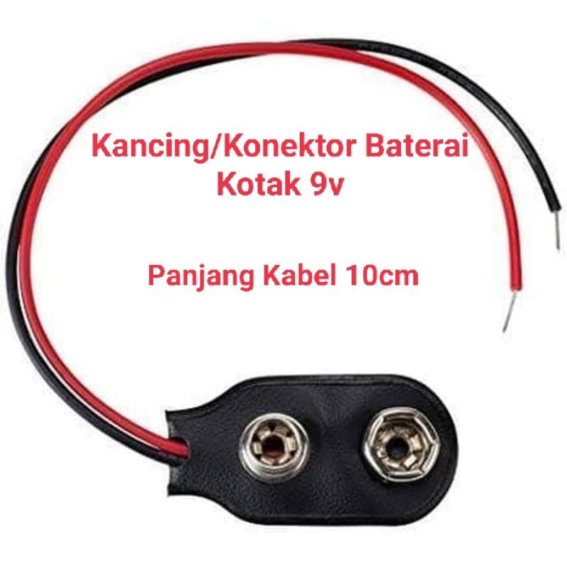 Kancing Baterai 9v Konektor Baterai Terminal Soket 9v