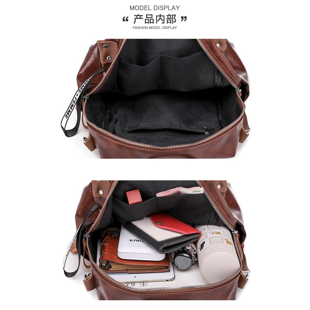 BJ72731 - BLACK/BROWN - TAS RANSEL PUNGGUNG BACKPACK PU LEATHER KULIT SINTETIS IMPORT TERLARIS TERMURAH TERBARU BAGSTORE JAKARTA TAS BATAM GT1288 CR7028 BQ2669 ZC8134 EL824 DJ2735 VC86674 LT1456 KPC8540 B134710 DC6991