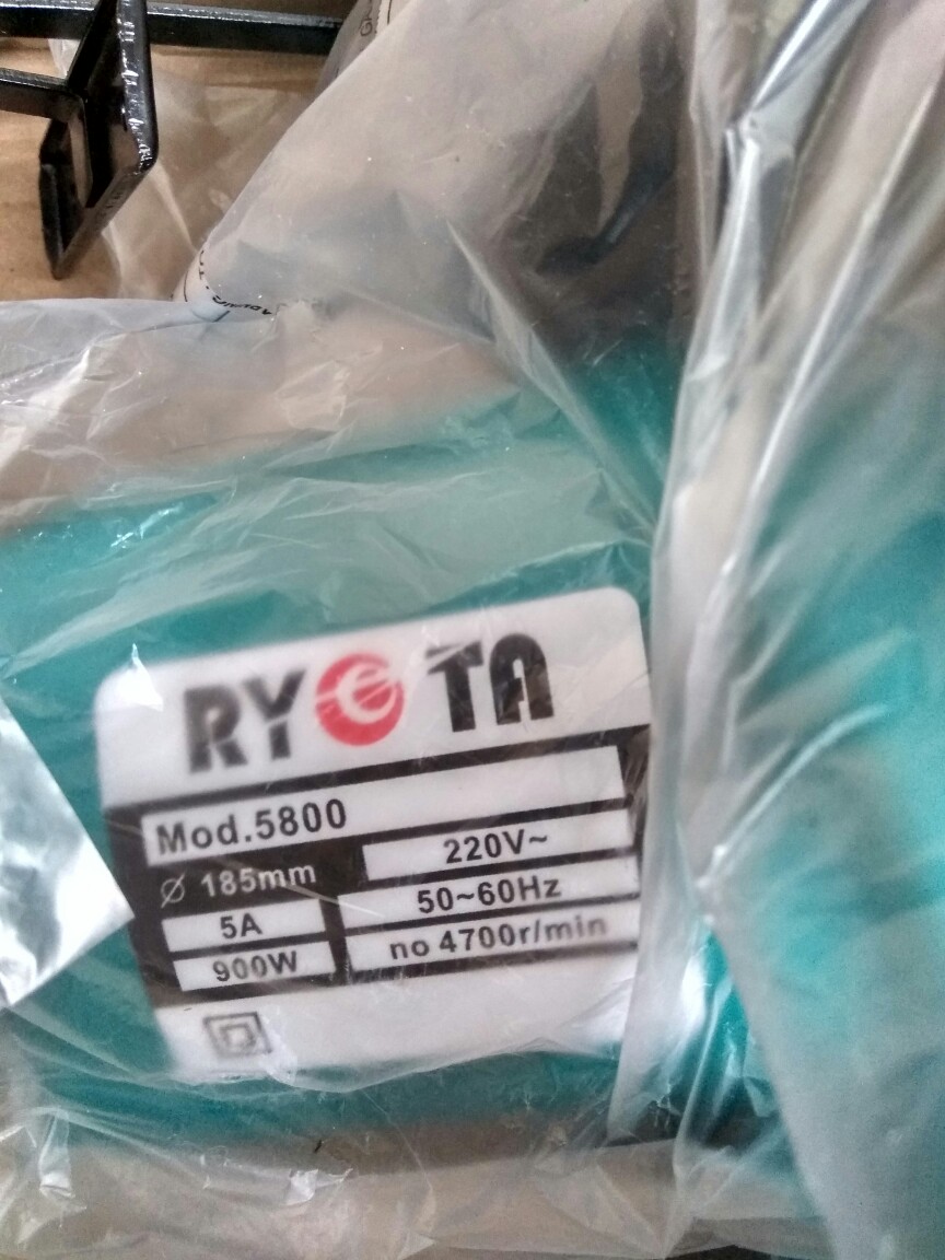 Ryota Mesin Circular Saw Gergaji Potong Kayu Listrik 7 M5800 Free Mata Kec 180mm X 24t Japan