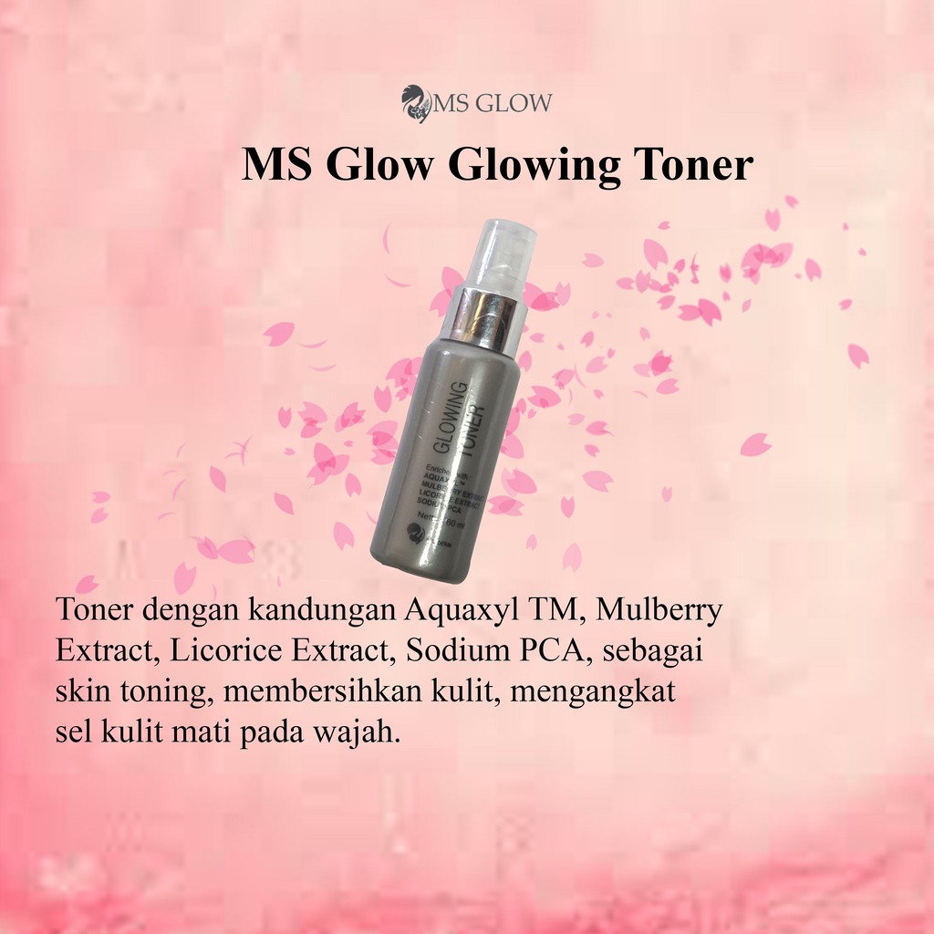 MS Glow Glowing Toner / Krim Pemutih Wajah / Sabun Muka / Krim Pencerah Wajah / Permbersih Wajah