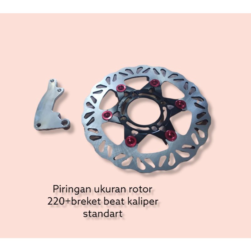 piringan depan rotor uk220mm (jupiterz, mx) atau beat/mio (menggunakan breket)