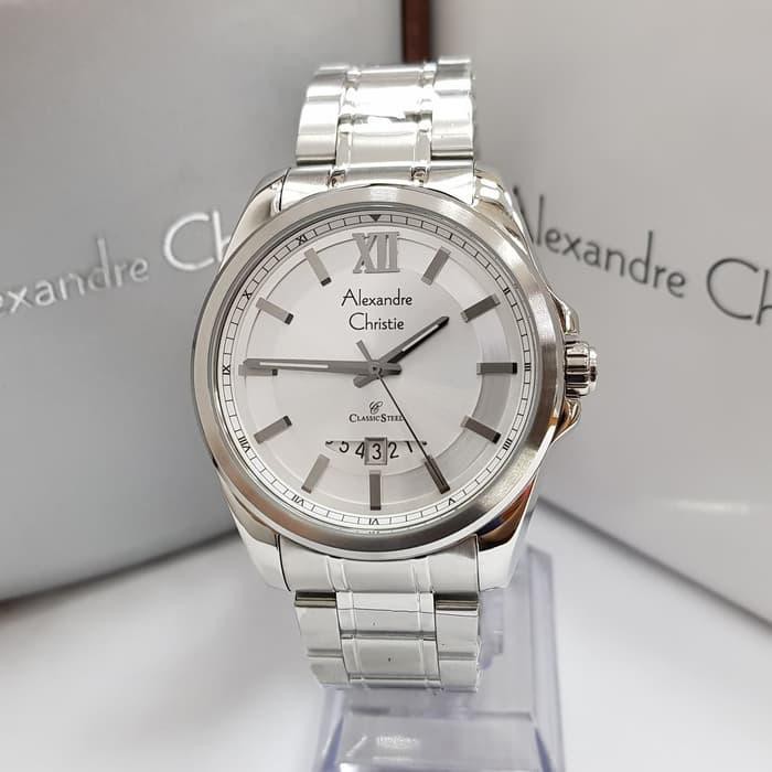 Alexandre Christie AC 8473 Silver Cowok Alexandre Christie AC8473 133% original