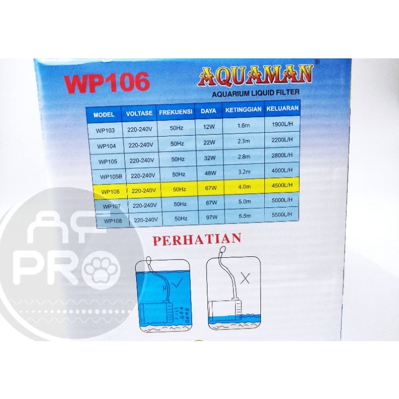 PROMO MURAH Pompa kolam Koi Hidroponik AQUAMAN WP 106