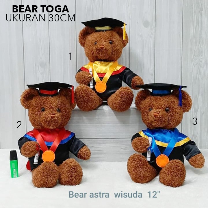 boneka toga TEDDY BEAR 30CM doraemon patrik toga wisuda graduation lembut