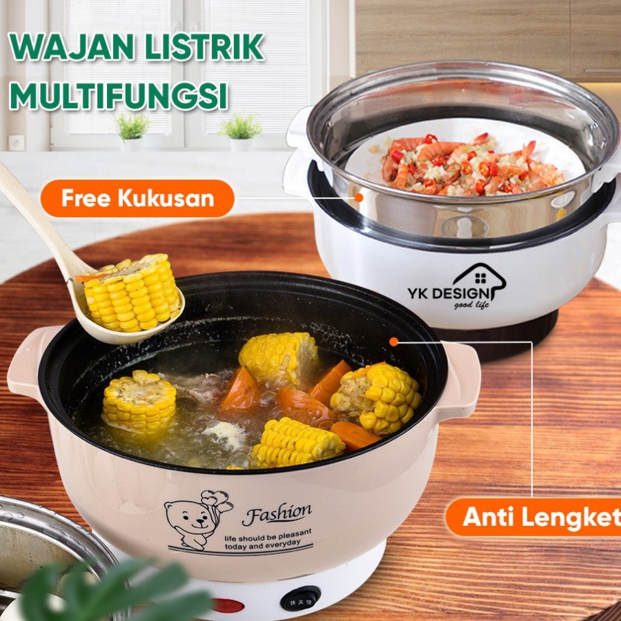 Panci Elektrik Multifungsi Kapasitas Besar 2.2 liter - Multi elektric Hot Pot Steammer
