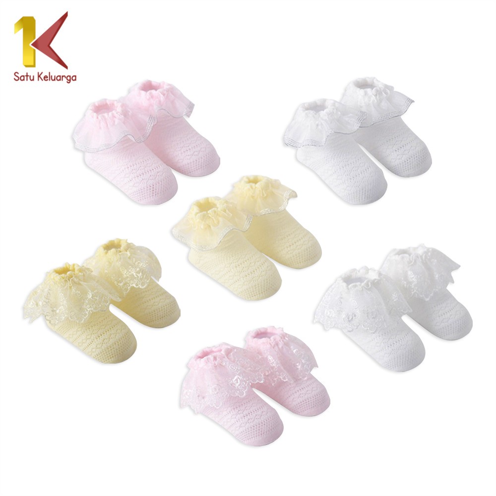 Satu Keluarga Kaos Kaki Renda P92 Kaos Kaki Bayi Ala Putri Bahan Katun Kids Socks Pakaian Bayi