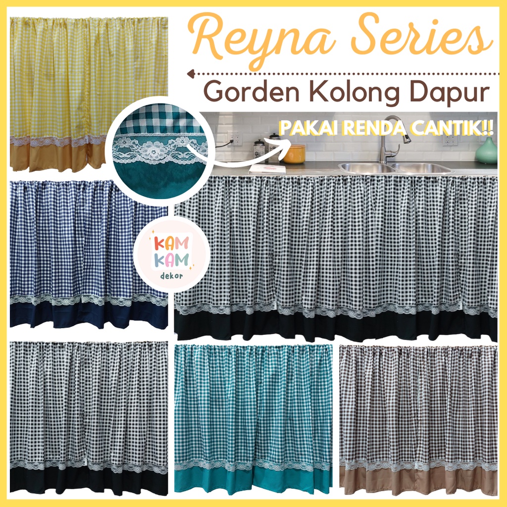 Reyna - Gorden Kolong Dapur Pita Polkadot Murah Tirai Kolong Dapur Korden Wastafel