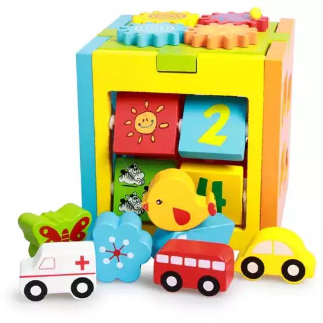 Mainan edukasi Multifunctional wooden box toys