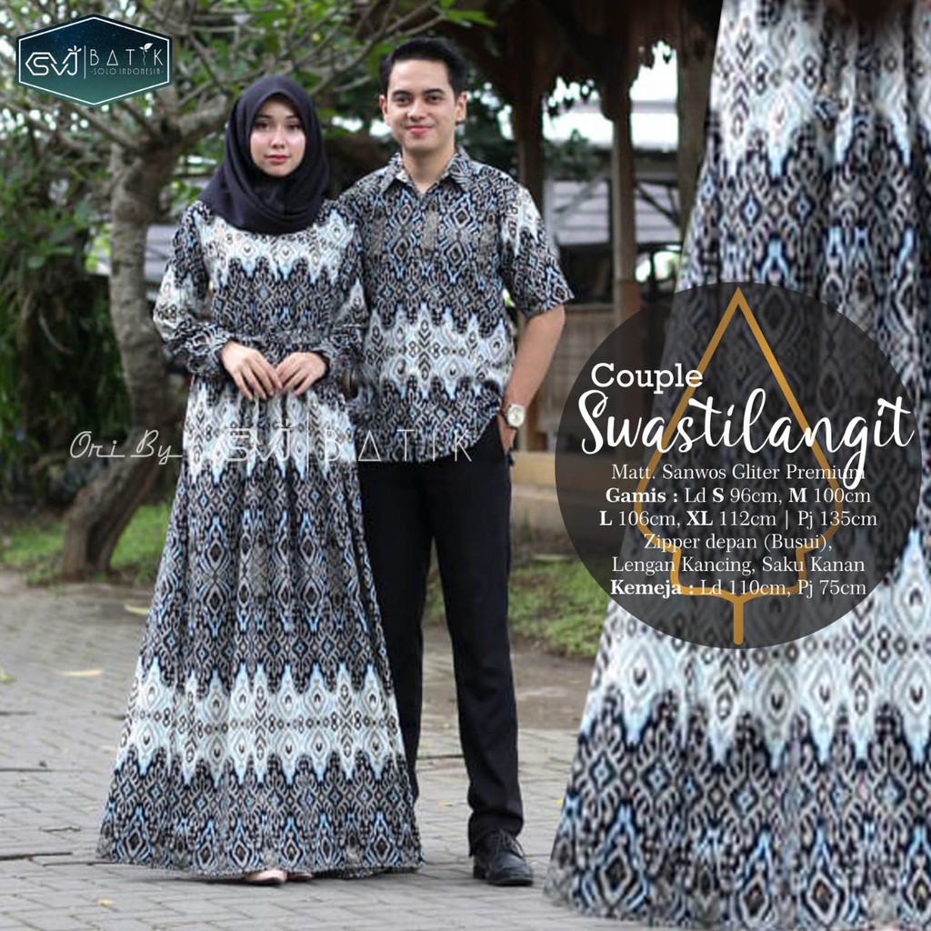 GAMIS BATIK WANITA DEWASA COUPLE PASANGAN REMAJA TERBARU MODERN KEKINIAN ORIGINAL GAMIS SWASTILANGIT